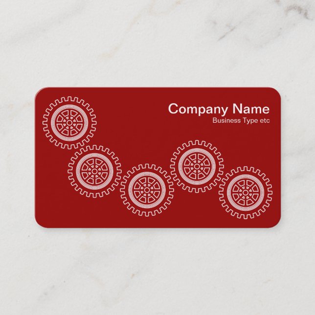 Carte De Visite Cinq engrenages - Rouge rubis - Retour gris (Devant)