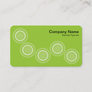 Carte De Visite Cinq engrenages - Vert martien - Dos gris
