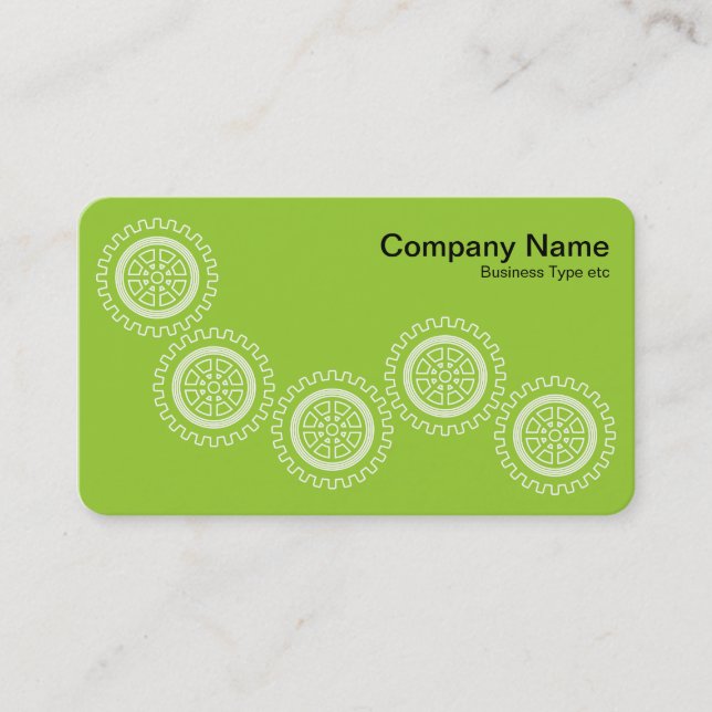 Carte De Visite Cinq engrenages - Vert martien - Dos gris (Devant)