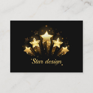 Carte De Visite Cinq étoiles d'or en noir