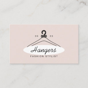 Carte De Visite Cintre Rose Blanc Styliste de Mode