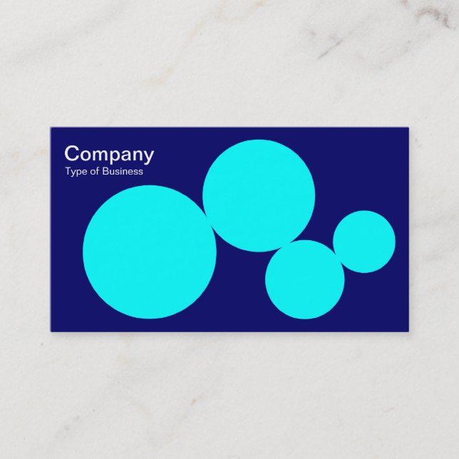 Carte De Visite Circle Series - Cyan on Dp Navy (Devant)