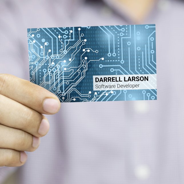 Carte De Visite Circuit Board | Matrice du code des feux bleus (Créateur téléchargé)