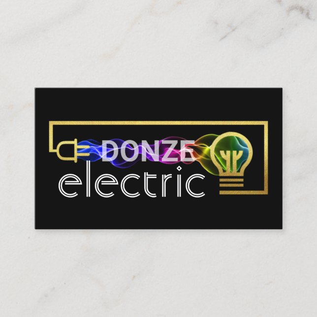 Carte De Visite Circuit de fil électrique doré sous tension (Devant)