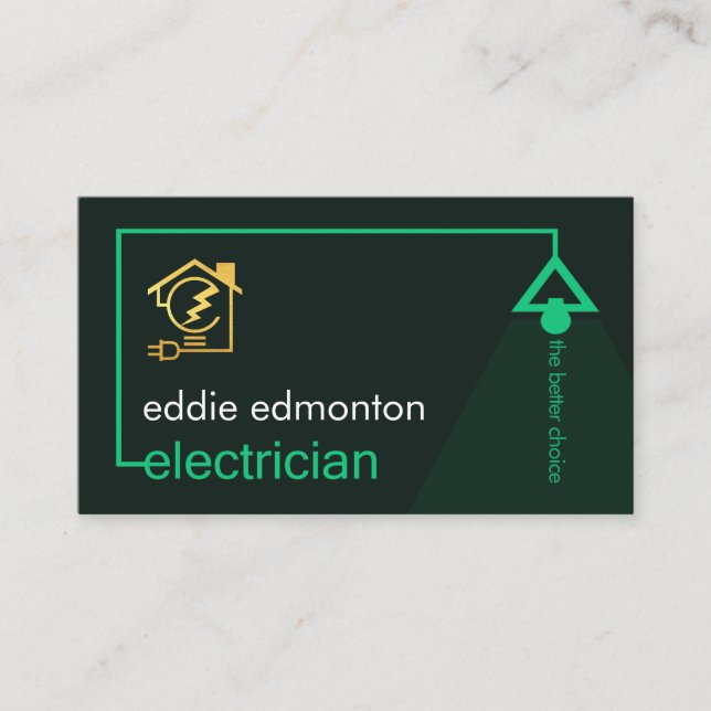 Carte De Visite Circuit de lampe d'électricien simple (Devant)