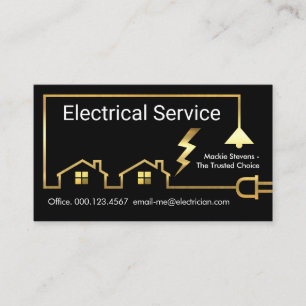 Carte De Visite Circuit électrique domestique en or