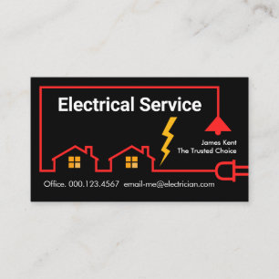 Carte De Visite Circuit électrique domestique rouge