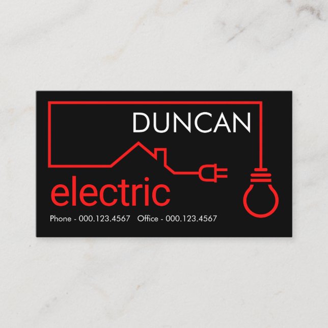 Carte De Visite Circuit électrique domestique rouge (Devant)
