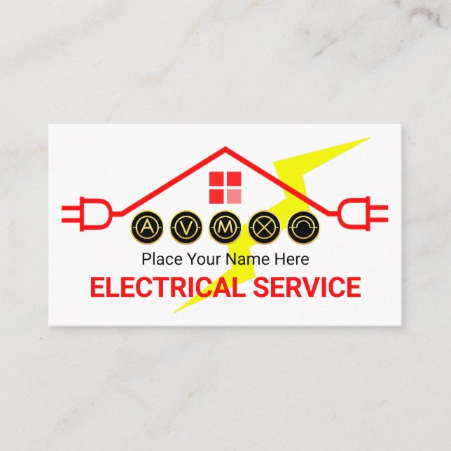 Carte De Visite Circuit Électrique Rouge Chaud sur Toit (Devant)