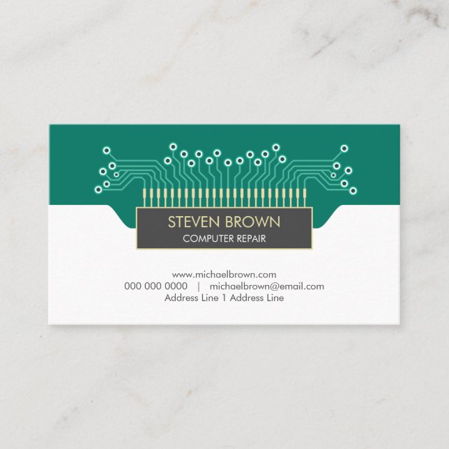 Carte De Visite Circuit imprimé de science informatique Geek Codin (Devant)