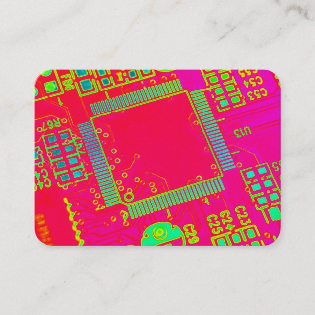 Carte De Visite Circuitrie Abstraite colorée (Devant)