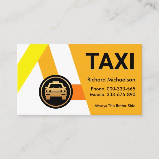 Carte De Visite Circuits de Taxi Jaune Partager (Devant)