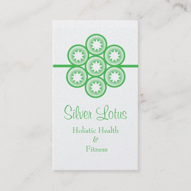 Carte de visite circulaire Starburst, Kelly Green (Devant)
