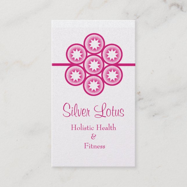 Carte de visite circulaire Starburst, Magenta (Devant)
