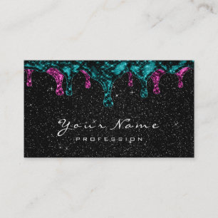Carte De Visite Cire scintillante noire Epilation Teal rose de