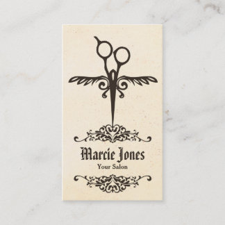 Carte De Visite cisaillements tribaux vintages de coiffeur de