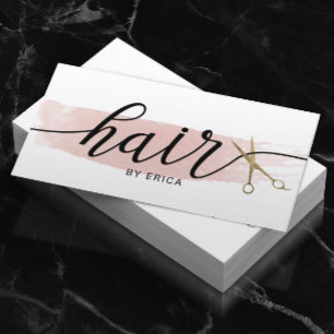 Carte De Visite Ciseau or couleur aquarelle ciseau élégant Typogra