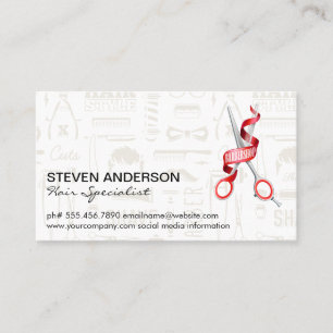 Carte De Visite Ciseau pour tondeuse à cheveux Motif en barbre