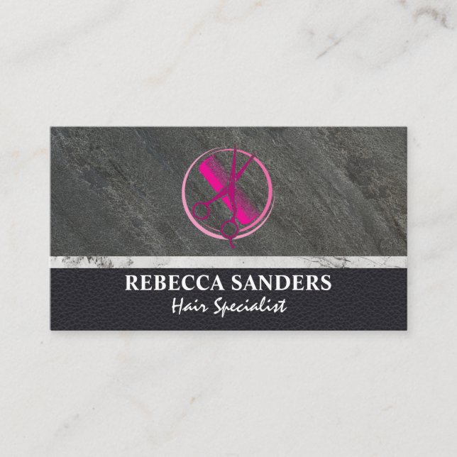Carte De Visite Ciseaux à Cheveux | Logo de Salon (Devant)
