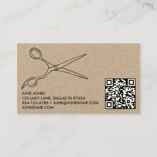 Carte De Visite Ciseaux à cheveux Styliste Chic dessin Barber Code