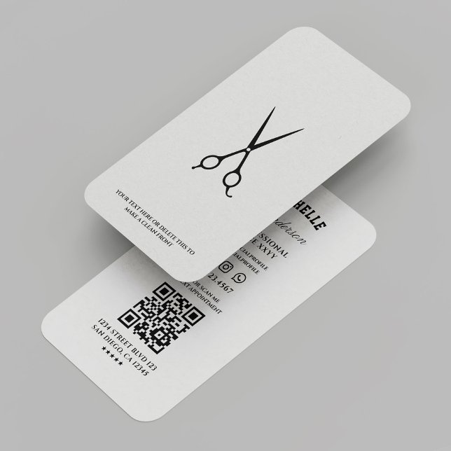 Carte De Visite Ciseaux Barber Barbier Gris Léger Minimal (Barber Barbershop Scissors Minimal Light Grey Business Card
)