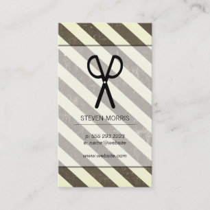 Carte De Visite Ciseaux Barber Stripes Vintage II