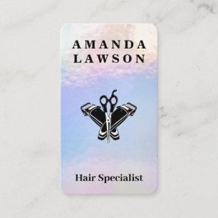 Carte De Visite Ciseaux Clippers Irridescent Coiffeur