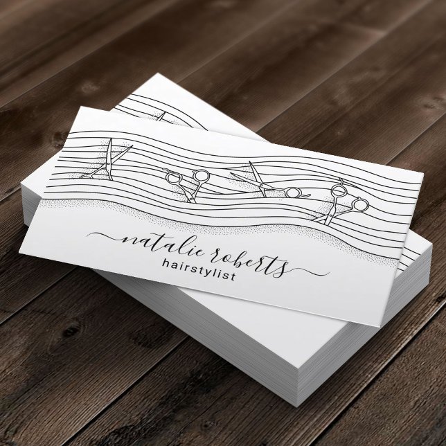 Carte De Visite Ciseaux de cheveux et salon de dessin de cheveux l (Créateur téléchargé)