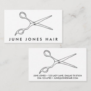 Carte De Visite Ciseaux de cheveux Styliste Chic Line Dessin PERSO
