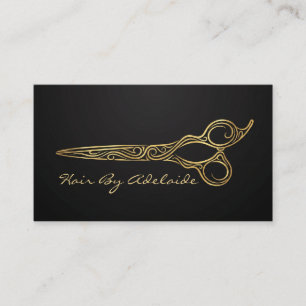 Carte De Visite Ciseaux de coiffeur en or faux simple cool