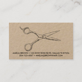 Carte De Visite Ciseaux de coiffeur modernes Rose Gold pour coiffe