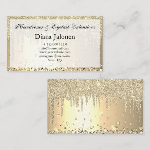 Carte De Visite Ciseaux de coiffeur Rose Gold Drip
