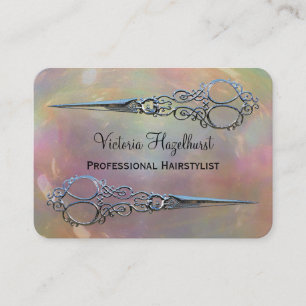 Carte De Visite Ciseaux de double de perle de périls