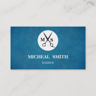 Carte De Visite Ciseaux de monogramme Vintage de barbier à Cool si