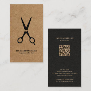 Carte De Visite Ciseaux de Salon de Coiffure/Coiffeur/Barbier Kraf