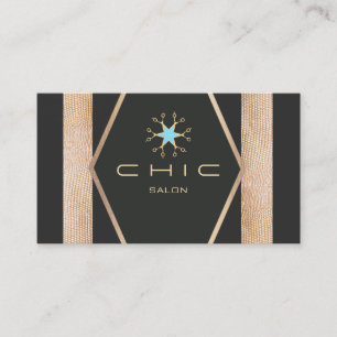 Carte De Visite Ciseaux de salon de coiffure en or noir glamour