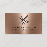 Ciseaux D'Huile D'Or rose Et Coiffeur Logo