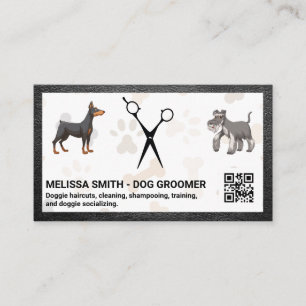 Carte De Visite Ciseaux   Doggies   Code QR