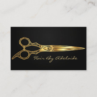 Carte De Visite Ciseaux dorés faux simples Cool pour coiffeur