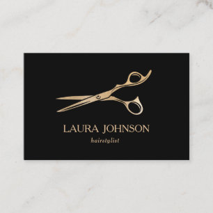 Carte De Visite Ciseaux GoldGlitter Styliste