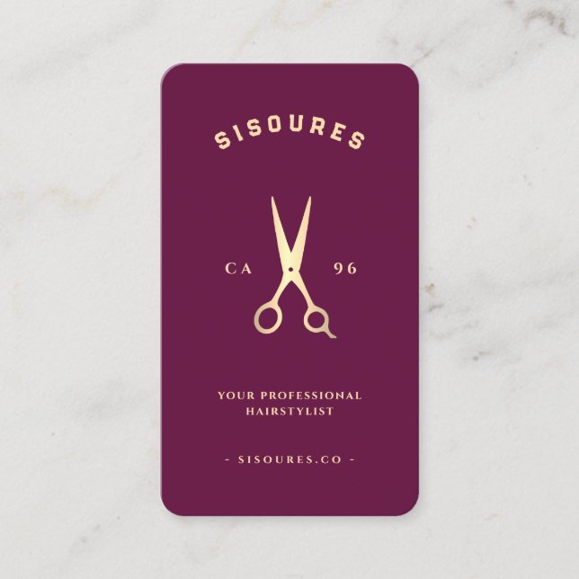 Carte De Visite Ciseaux minimalistes coiffeur (Devant)