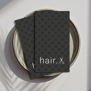 Carte De Visite Ciseaux noirs blancs pointillés modernes coiffeur