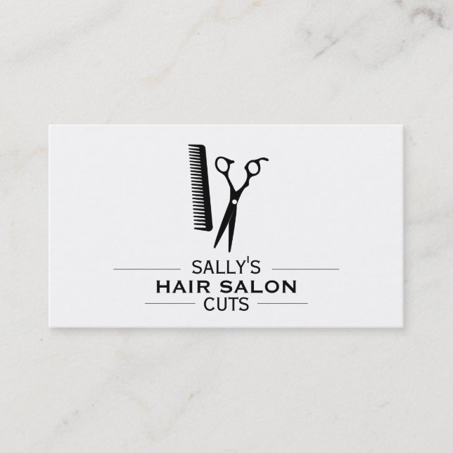 Carte De Visite Ciseaux & Peigne avec séparateurs (Devant)