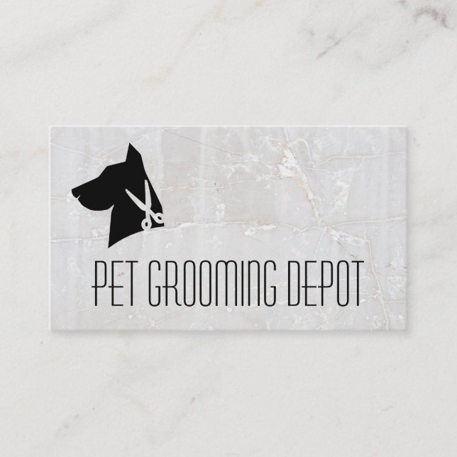 Carte De Visite Ciseaux pour chien Logo | Soins pour animaux de co (Devant)