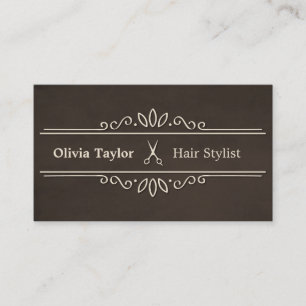 Carte De Visite Ciseaux Rétro Élégants Salon de Coiffure Barbier