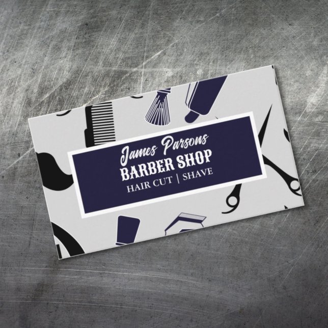 Carte De Visite ciseaux rétro peigne salon coiffeur coiffeur barbi (Créateur téléchargé)