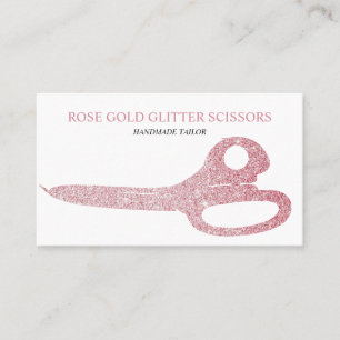 Carte De Visite Ciseaux Rose Gold Rose Pailleté