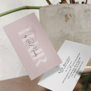 Carte De Visite Ciseaux Rose Pâle Élégants Coiffeur Minimaliste