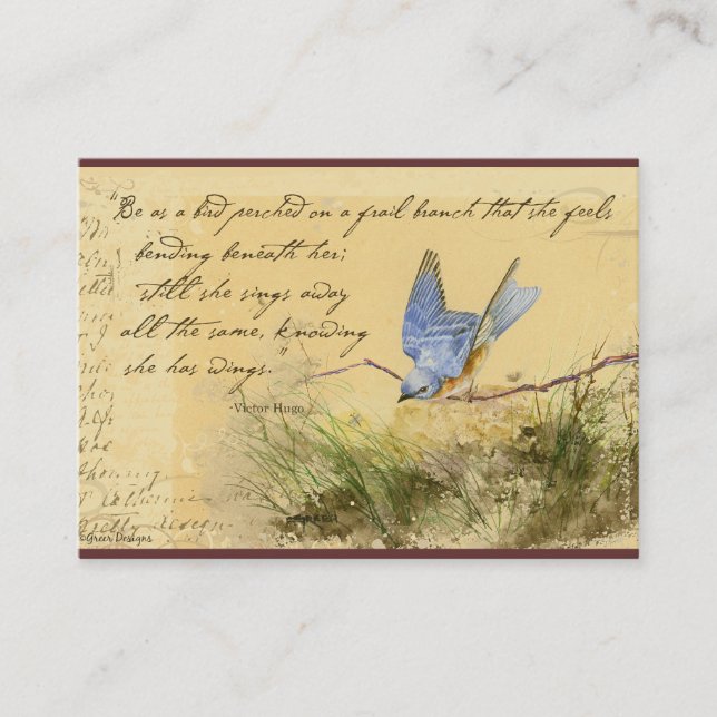 Carte De Visite Citation d'Cartes de visite de Bluebird Victor Hug (Devant)