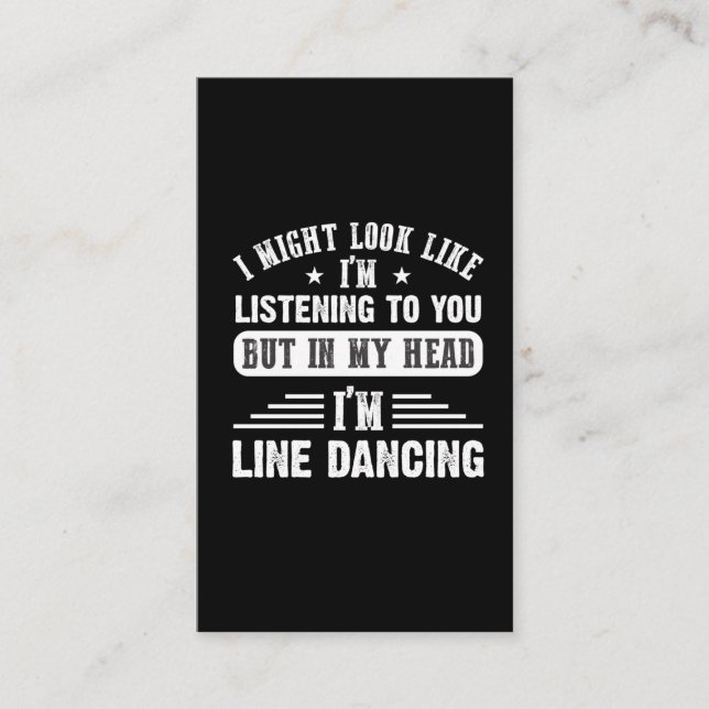 Carte De Visite Citation de danse de ligne sarcastique pour le dan (Devant)
